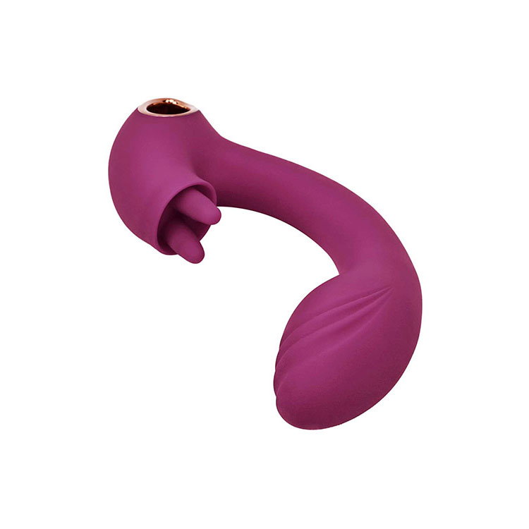 Adam & Eve Rose Gold Clit Tickler Rabbit Vibrator with textured shaft and clitoral ears